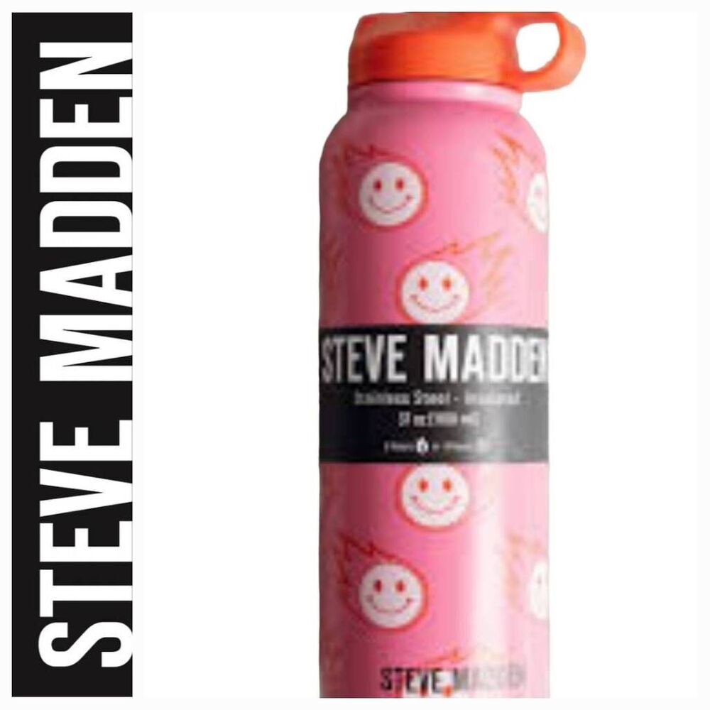 Steve Madden Fire Smiley Faces Stainless Steel- Insulated  37oz Tumbler